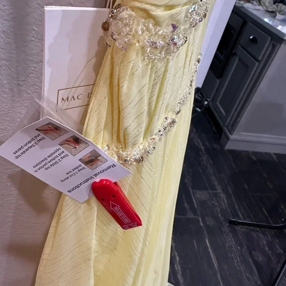 Mac Duggal Strapless Sunshine Gown - Picture 9 of 9